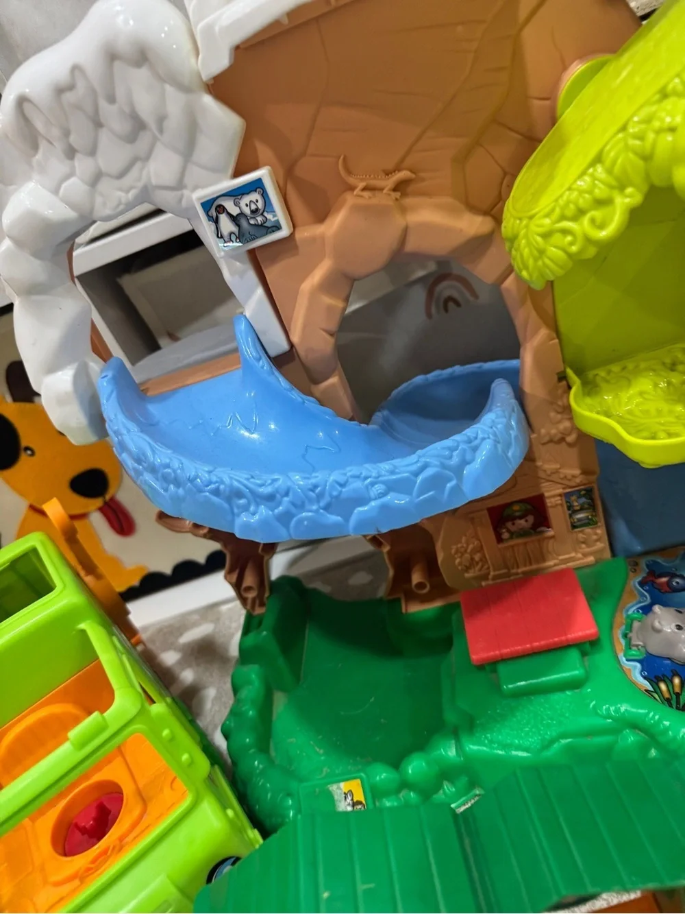 Lot vtg Little People vintage playset figurines zoo truck plane big animal farm